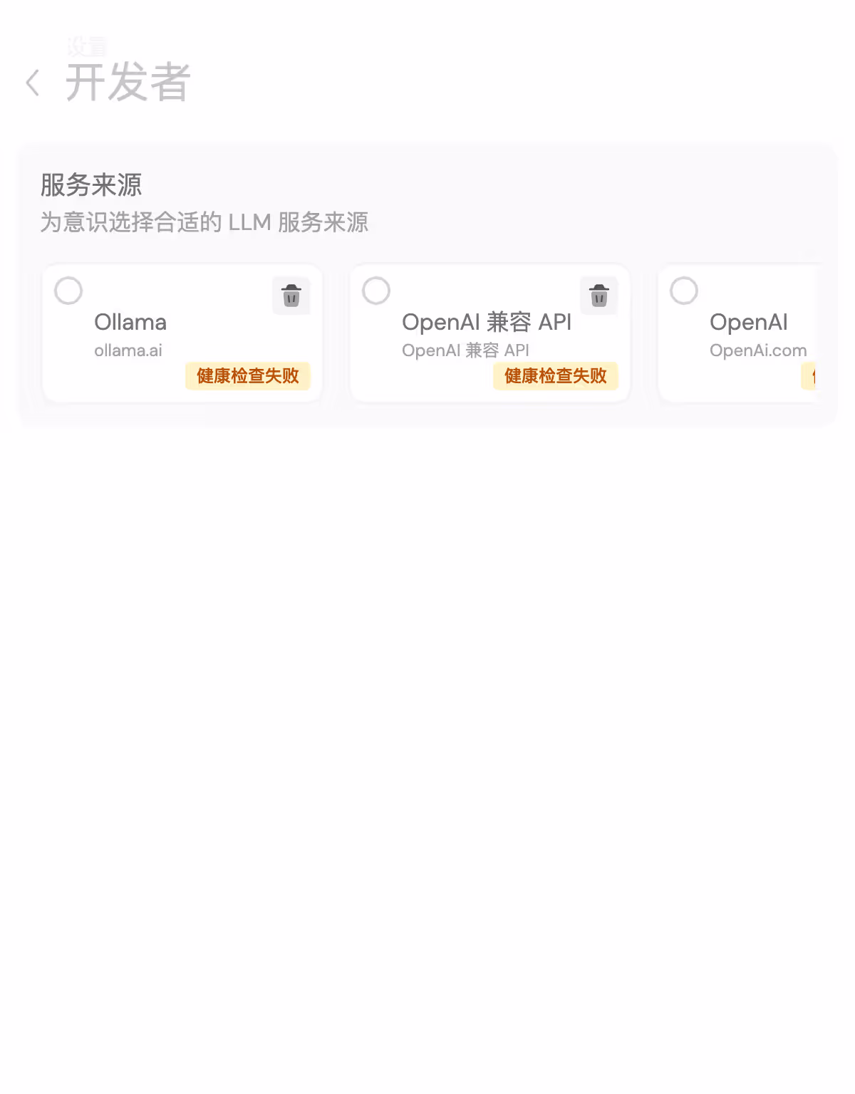 Airi 意识设置界面