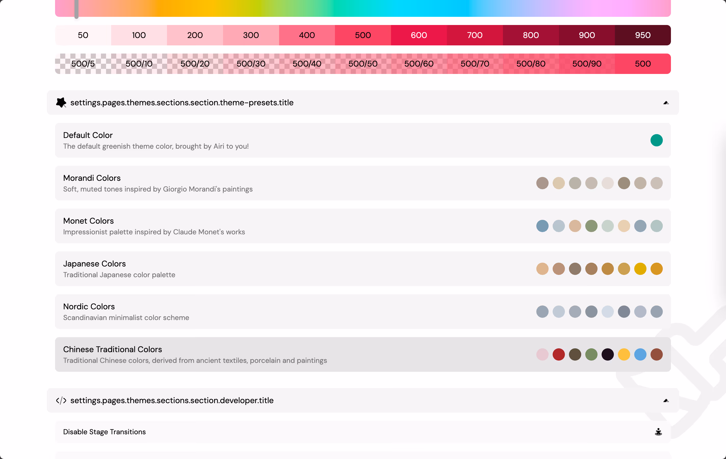 more theme colors